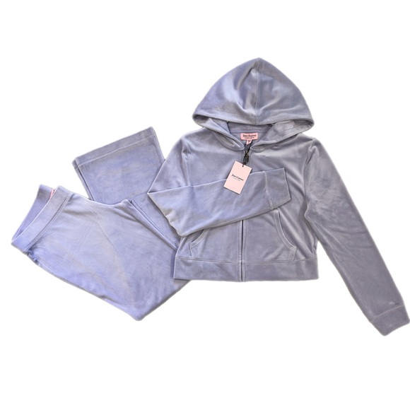 Juicy Couture Velour Tracksuit Set Hoodie + Pants Lavender Haze Size L NWT - Picture 1 of 14